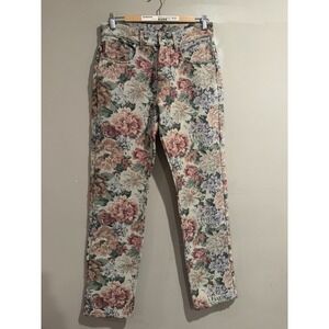 Pleasures Woven Floral Tapestry Trouser Pants Designer 5-Pocket Poly Size 29